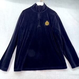 Vintage Women’s Lauren Ralph Lauren 1/4 Zip Black Velour Sweatshirt size Small